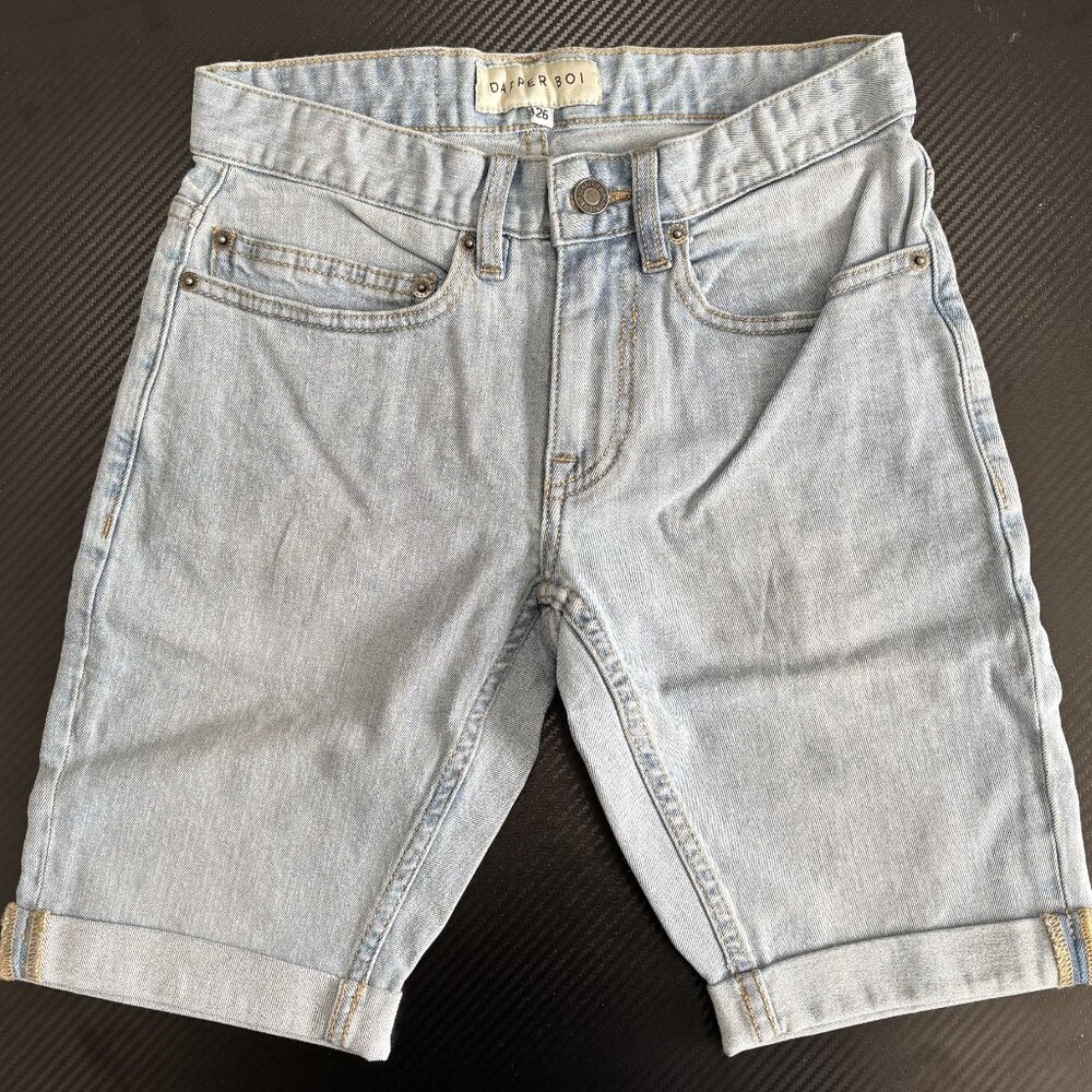Dapper Boi Blue Fade Jean Shorts Size 26